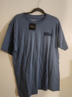 Eddie Bauer Men's Blue Logo T‑Shirt